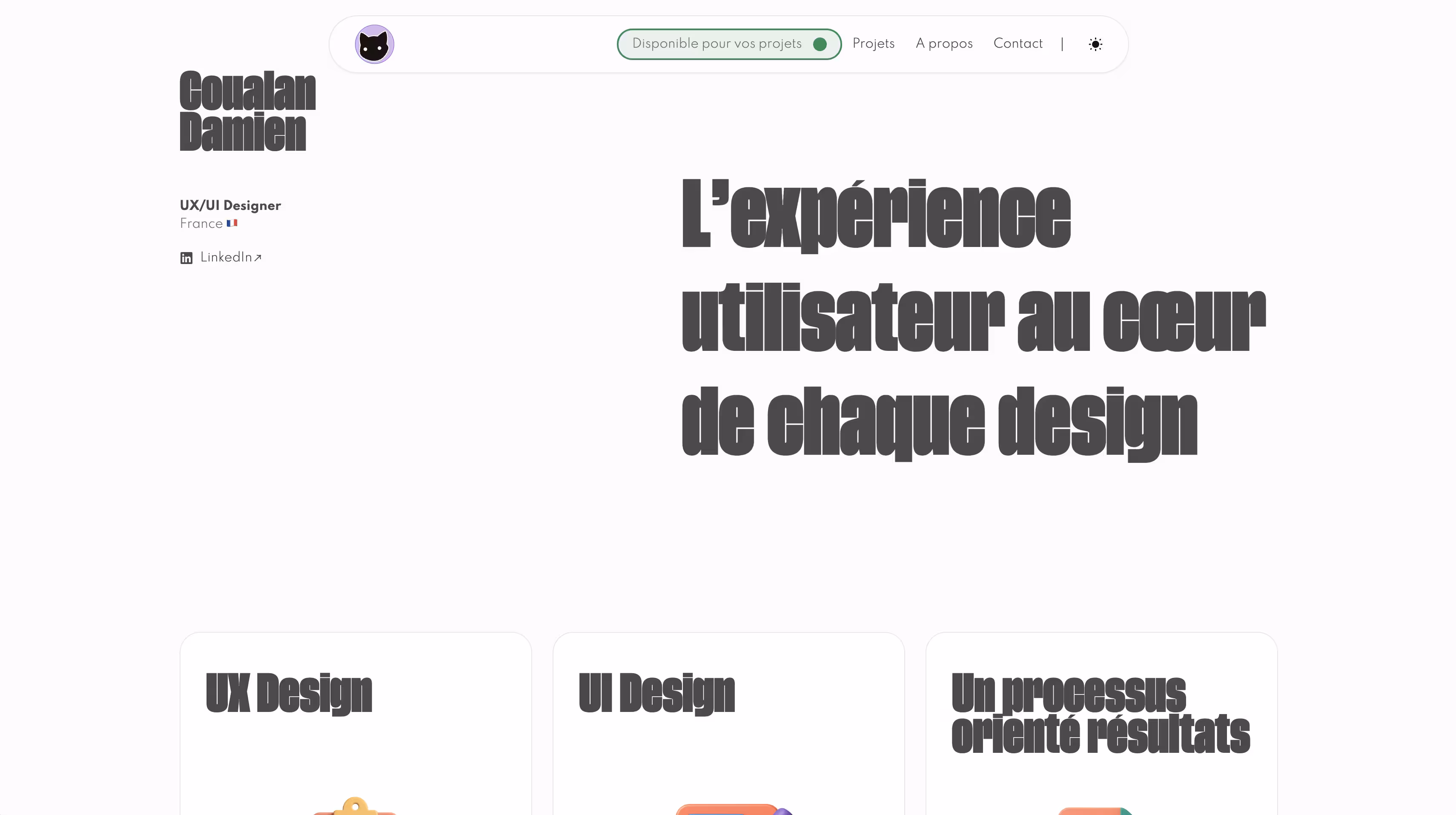 Aperçu du site Damien Coualan